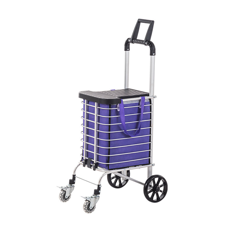 4 wheel Folding Aluminum Alloy Shopping Cart Trolley bi Bag